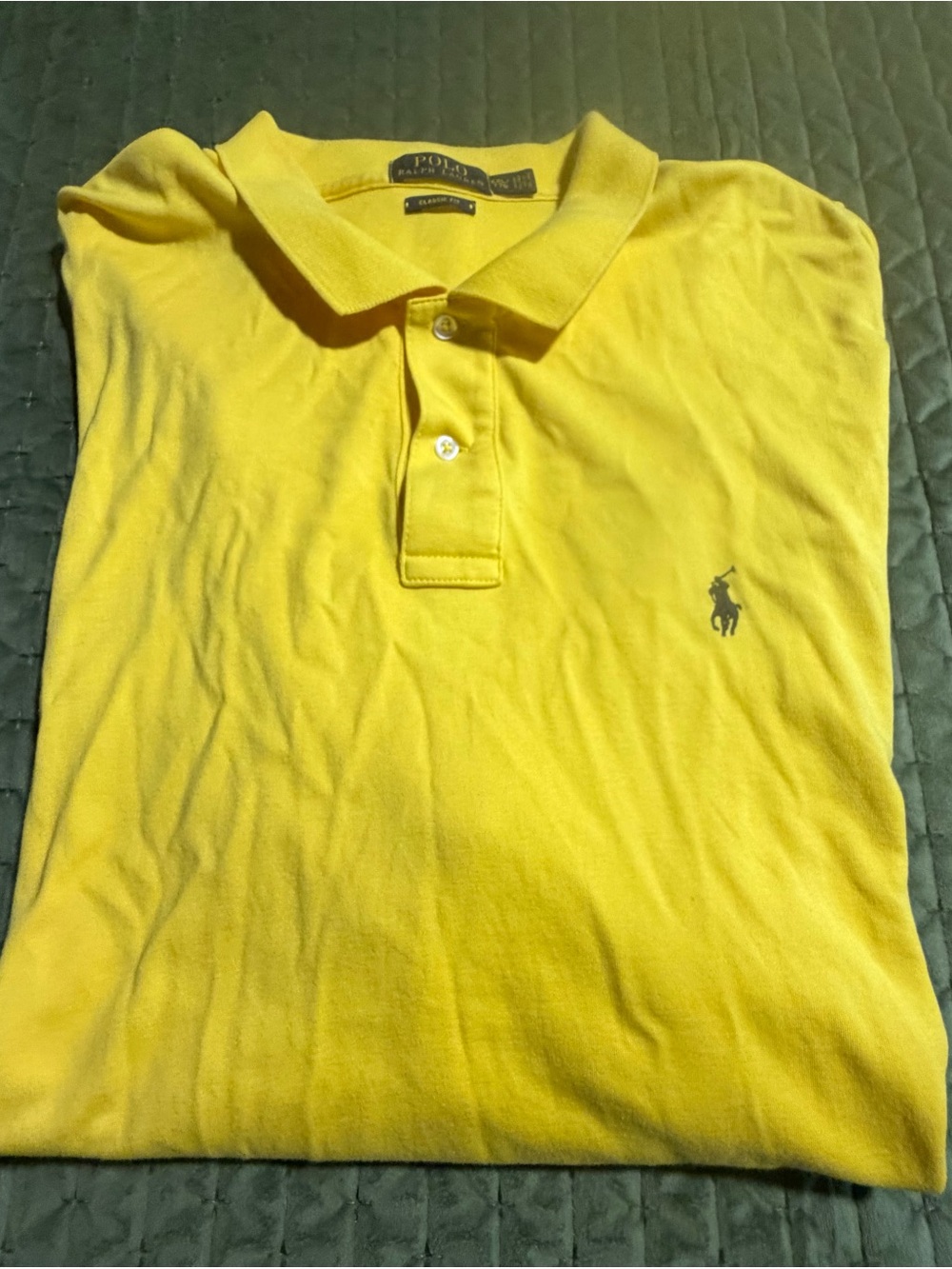 Polo Ralph Lauren classic-fit cotton polo shirt bright yellow short sleeve XXL